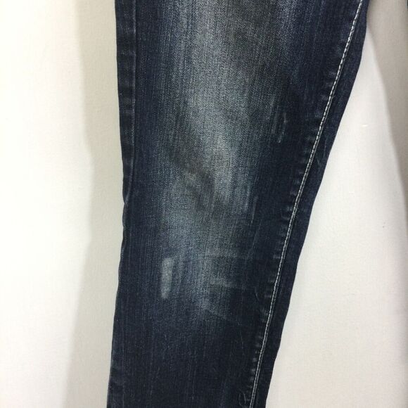 Wrangler Premium Patch Bootcut Mid Rise Western Dark Wash Denim Jeans Blue - Picture 3 of 15